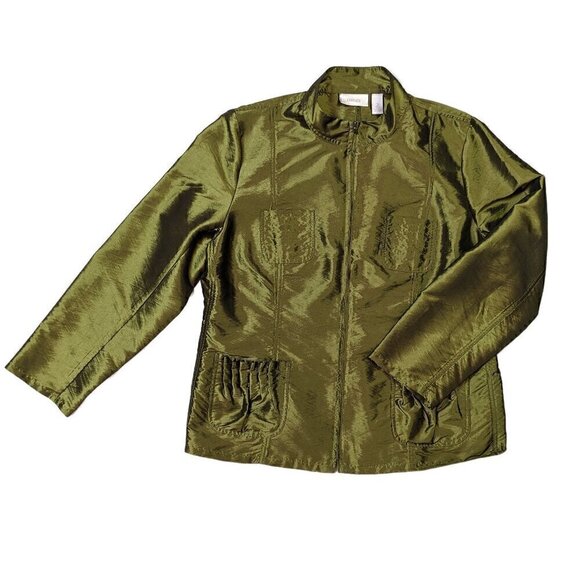 Chico's Gorgeous Green Jacket Size 2 - Picture 1 of 4
